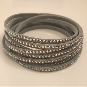Touchstone Crystal grey wrap bracelet